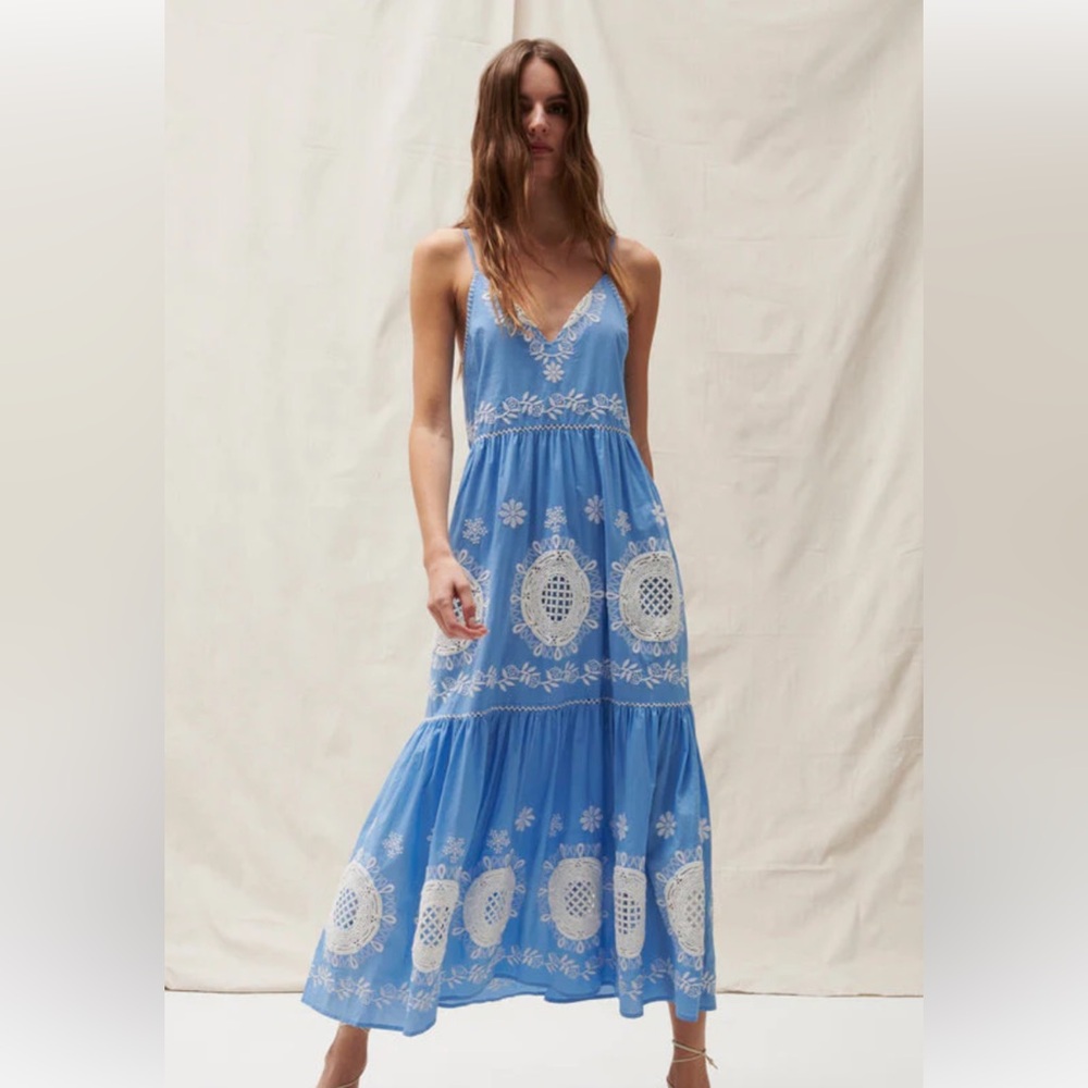 FIGUE- Blue Monroe dress never worn, DAMAGED (need to fix a rip)